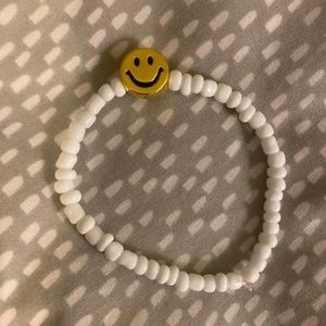 White & Gold Smiley face bracelet